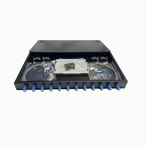 How should fiber optic cables be installed in cable trays