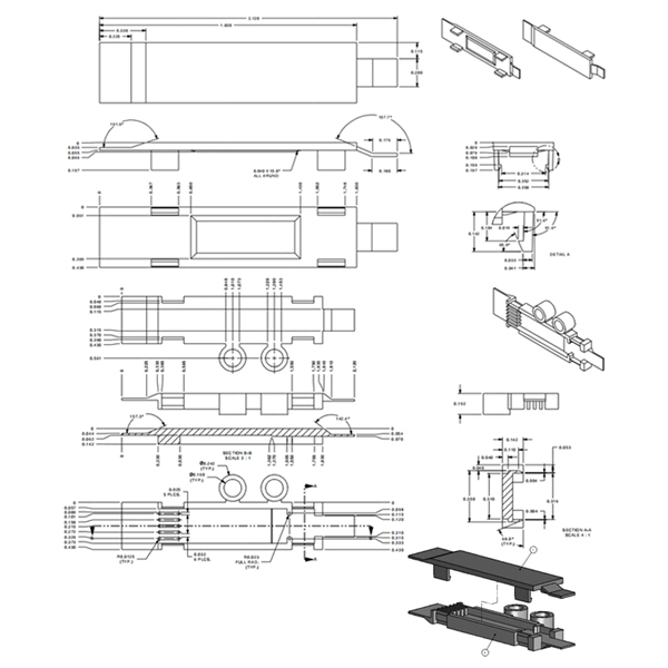 Internal parts of the fiber optic circulator