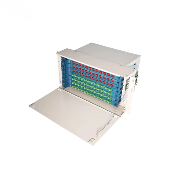 Fiber optic interface on the switch receives optical light